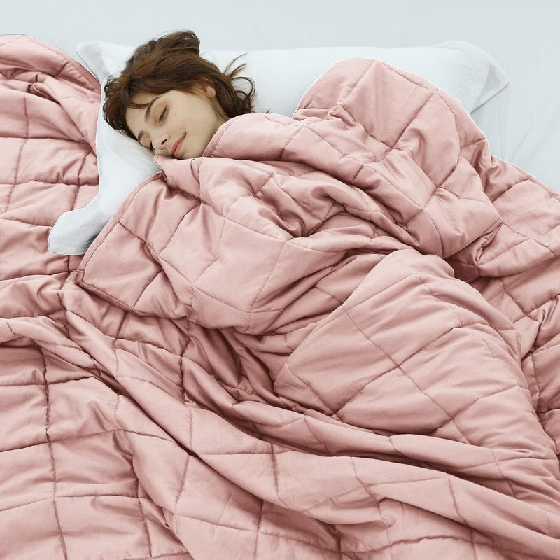 Weighted Idea Weighted Blankets for Adults (Coral Pink,48"x72",20lbs) Breathable Twin Blanket with Premium Glass Beads Heavy Soft Throw Blanket for All-Season - Image 1