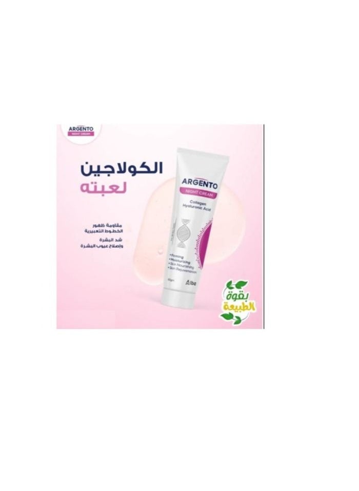 ARGENTO Night Cream Collagen & Hyaluronic Acid 60gm  - Image 2