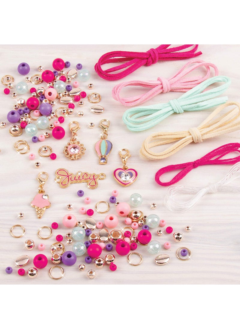 Make It Real Make It Real - Juicy Couture Mini Crystal Sunshine - DIY Charm Bracelet Making Kit - Friendship Bracelet Kit with Swarovski Crystal Charms - Arts & Crafts Bead Kit for Girls - Makes 5 Bracelets  - Image 3