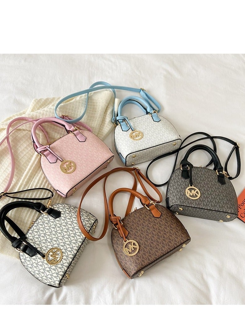 MK New Women's Fashion Texture MK Letter Medium Capacity Handbag Shoulder Bag - Image 4