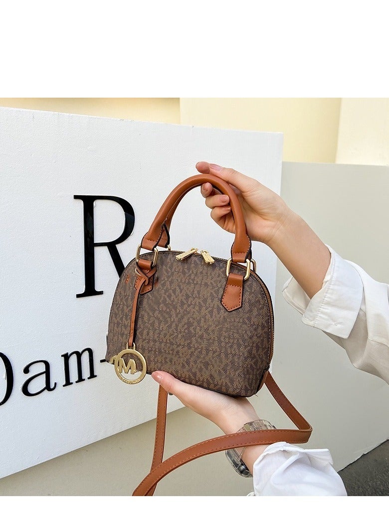 MK New Women's Fashion Texture MK Letter Medium Capacity Handbag Shoulder Bag - Image 5