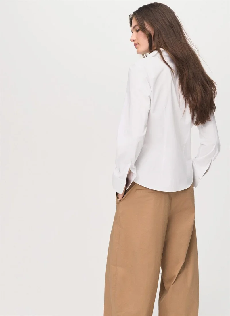 مانجو Slim-fit poplin shirt