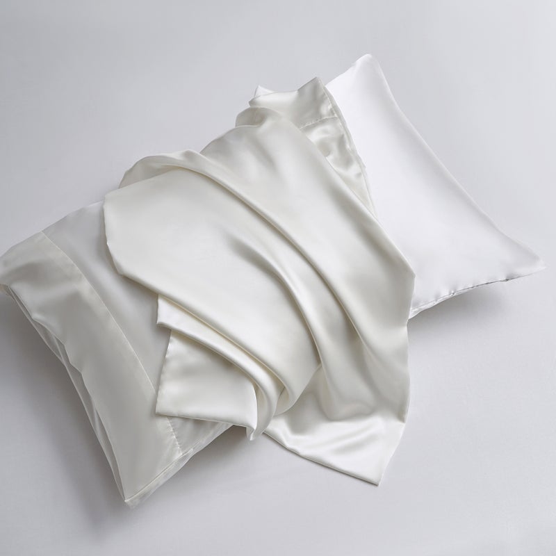 Bedding Four Piece Set Household European and American Solid Color One Piece Imitation Silk Bed Sheet Pillowcase QUEEN - Image 2