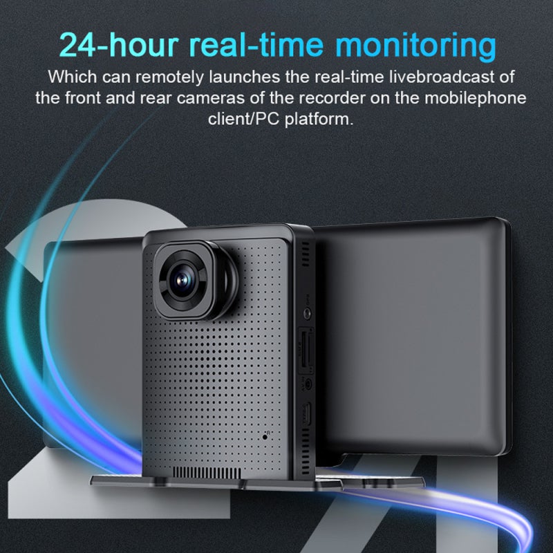 Multi-language Dual Lens Car Video Recorder Auto Dash Cam Car Camera Recorder Night Viewing 10.26in DVR 170 Degree Wide Angle Car Global Positioning System Navigation Camcorder - Image 5