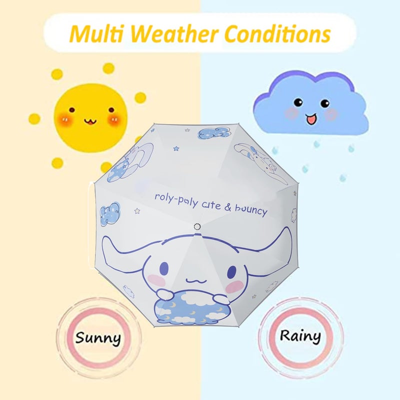 Hannstar Automatic Kids Umbrella, Folding Telescopic Toddler Umbrella for girls & boys, UV/Sun Protection - Strong and Portable - Compact, Durable, Lightweight Cute Kitty Brolly - Image 3