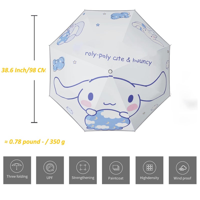 Hannstar Automatic Kids Umbrella, Folding Telescopic Toddler Umbrella for girls & boys, UV/Sun Protection - Strong and Portable - Compact, Durable, Lightweight Cute Kitty Brolly - Image 2