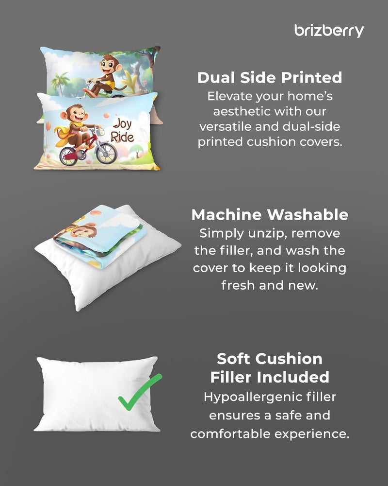 Brizberry ® Kids Pillow Cushion with Super Soft Fabric | Animal & Cartoon Prints | 12x18 inches (Design 26) - Image 3