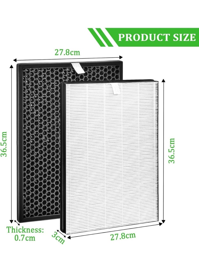 2 Pcs FY1413/40 Active Carbon & FY1410/40 HEPA Replacement Filter Set Compatible with Phil-lips Purifier Series 1000 1000i, Replace AC1214 AC1215 AC1217 AC2729  - Image 2