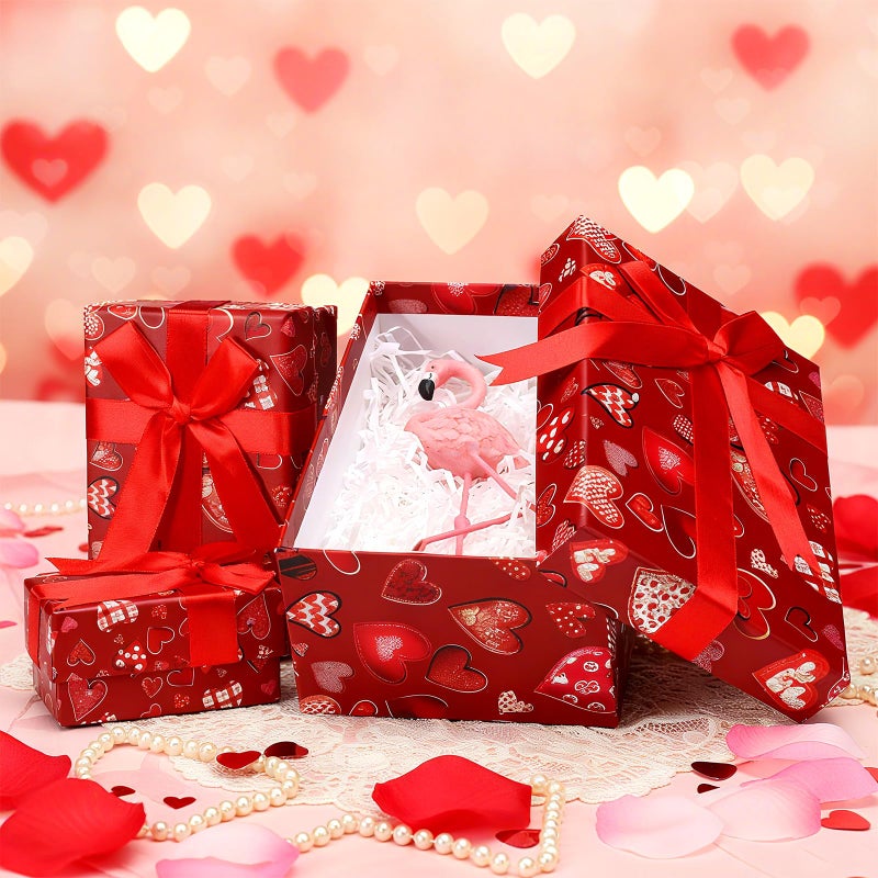 Cholemy 6 Pcs Heart Shaped Boxes with Clear Window Valentines Day Gift Boxes Nesting Heart Platic Storage Containers for DIY Projects Presents Candy Jewelry Mother's Day Gifts Exchange - Image 3