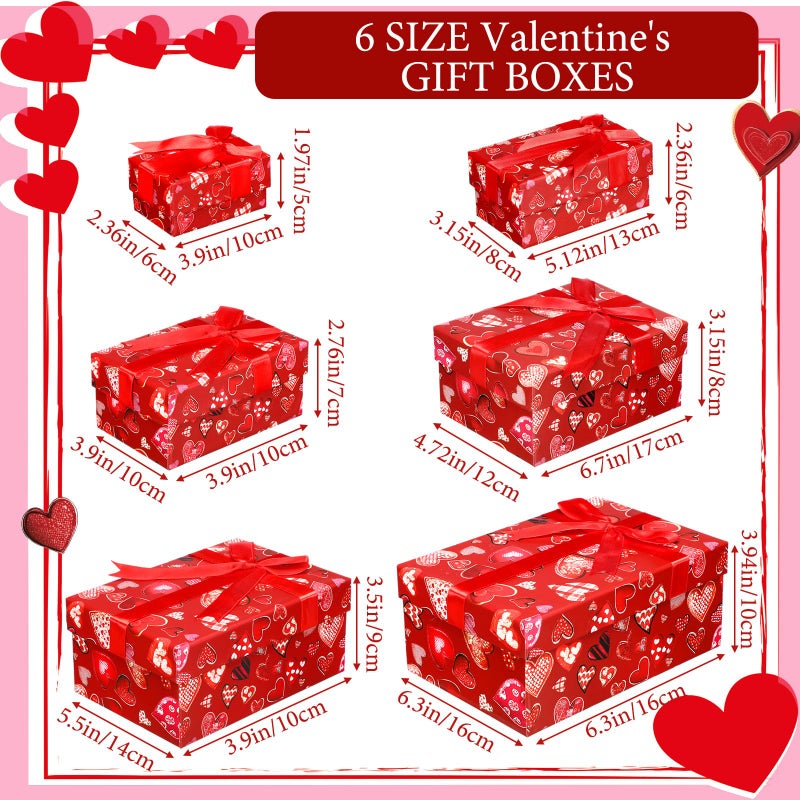 Cholemy 6 Pcs Heart Shaped Boxes with Clear Window Valentines Day Gift Boxes Nesting Heart Platic Storage Containers for DIY Projects Presents Candy Jewelry Mother's Day Gifts Exchange - Image 2