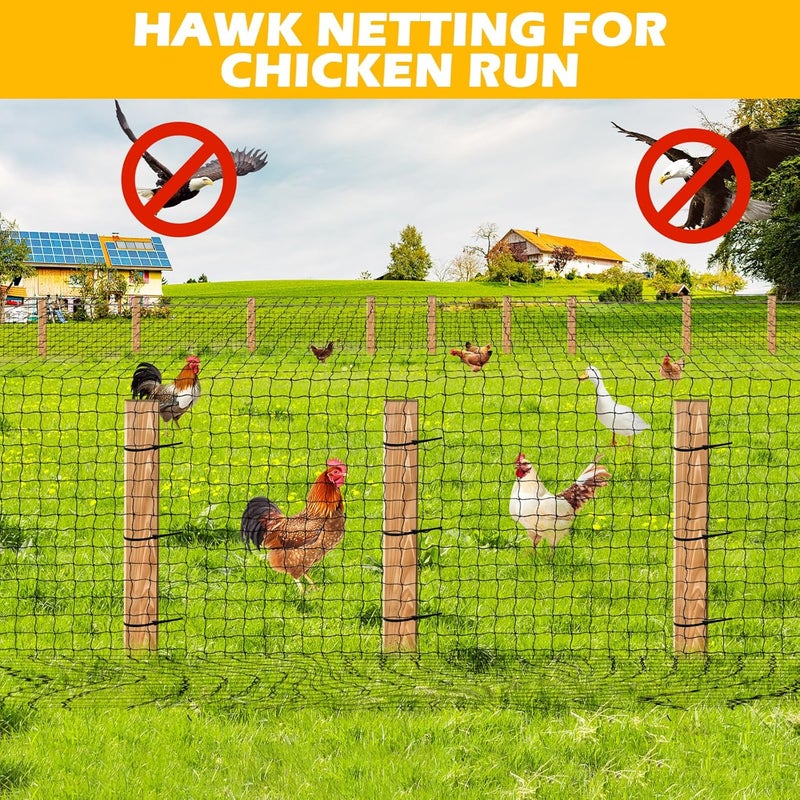 BSTPCOO Nylon Bird Netting 50'x50' with 2.4" Square Mesh Hawk Net for Chicken Run, Poultry Netting Aviary Nets Garden Bird Net for Chicken Coop Nettings Roof Hawk Proof - Image 5
