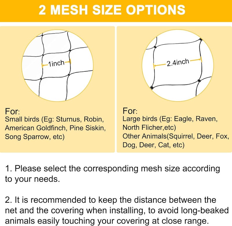 BSTPCOO Nylon Bird Netting 50'x50' with 2.4" Square Mesh Hawk Net for Chicken Run, Poultry Netting Aviary Nets Garden Bird Net for Chicken Coop Nettings Roof Hawk Proof - Image 3