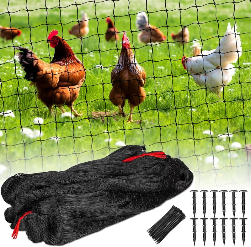 BSTPCOO Nylon Bird Netting 50'x50' with 2.4" Square Mesh Hawk Net for Chicken Run, Poultry Netting Aviary Nets Garden Bird Net for Chicken Coop Nettings Roof Hawk Proof - Image 1