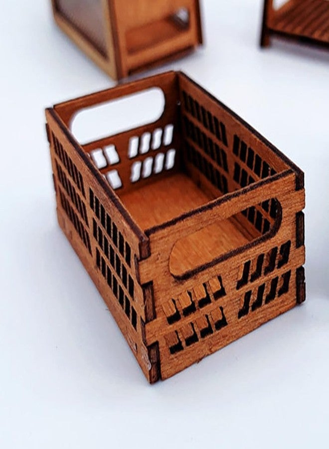 VICASKY 6PCS Dollhouse Baskets, Mini Baskets Mini Doll House Decorative Basket Model for Dollhouse Storage Box Ornament Accessories Tiny Things - Image 5