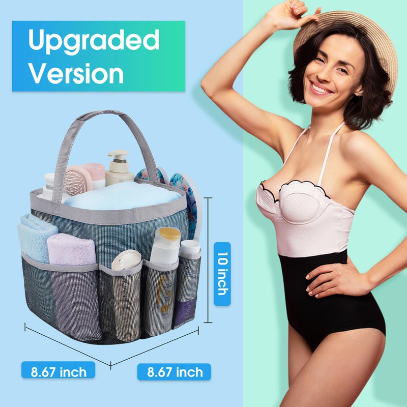 Attmu Mesh Shower Caddy Portable for College Dorm Room Essentials with 8 Pockets, Hanging Shower Caddy Dorm Basket, Quick Dry Shower Bag for Bathroom - Image 5