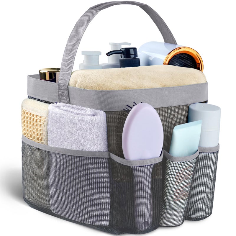 Attmu Mesh Shower Caddy Portable for College Dorm Room Essentials with 8 Pockets, Hanging Shower Caddy Dorm Basket, Quick Dry Shower Bag for Bathroom - Image 1