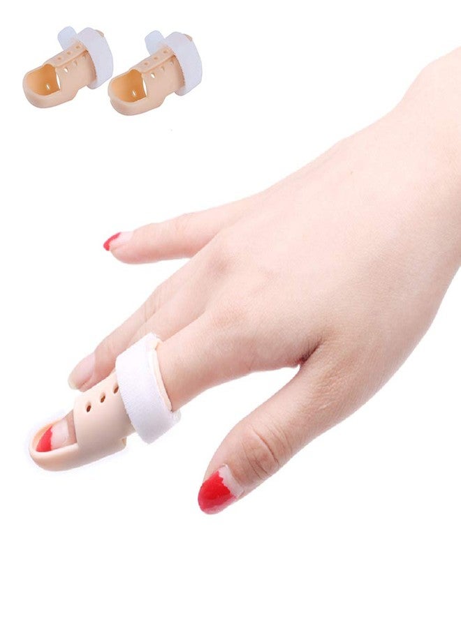Thinvik [2 Piece Plastic Mallet Dip Finger Support Brace Splint Joint Protection Injury - Image 1