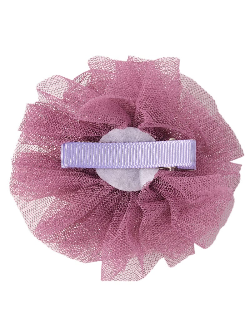 Yellow Bee Embellished Crown Hair Clips for Girls, Mauve, One Size - Image 3