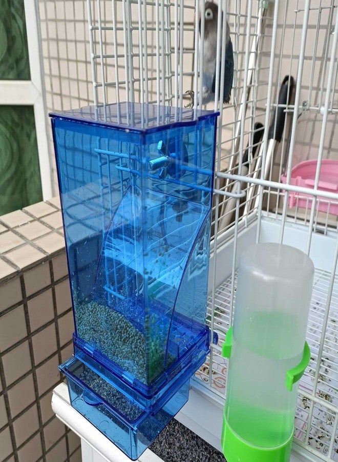 kathson No-Mess Bird Cage Feeder Automatic Parrot Feeders Seeds Container Acrylic Finch Foraging Feeders Parakeet Food Dispenser Cage Accessories for Small Birds Canary Budgie Lovebirds - Image 5