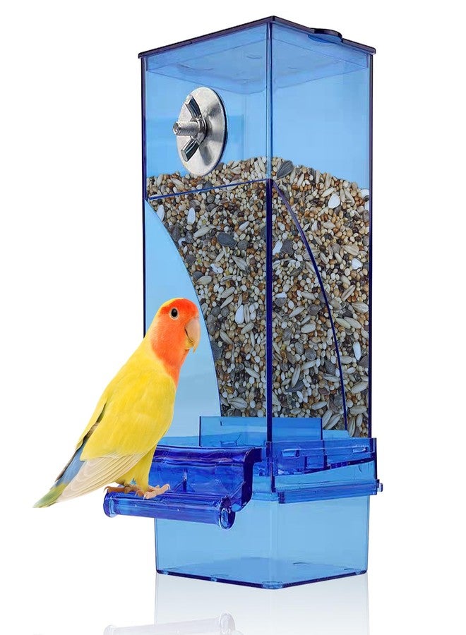 kathson No-Mess Bird Cage Feeder Automatic Parrot Feeders Seeds Container Acrylic Finch Foraging Feeders Parakeet Food Dispenser Cage Accessories for Small Birds Canary Budgie Lovebirds - Image 1
