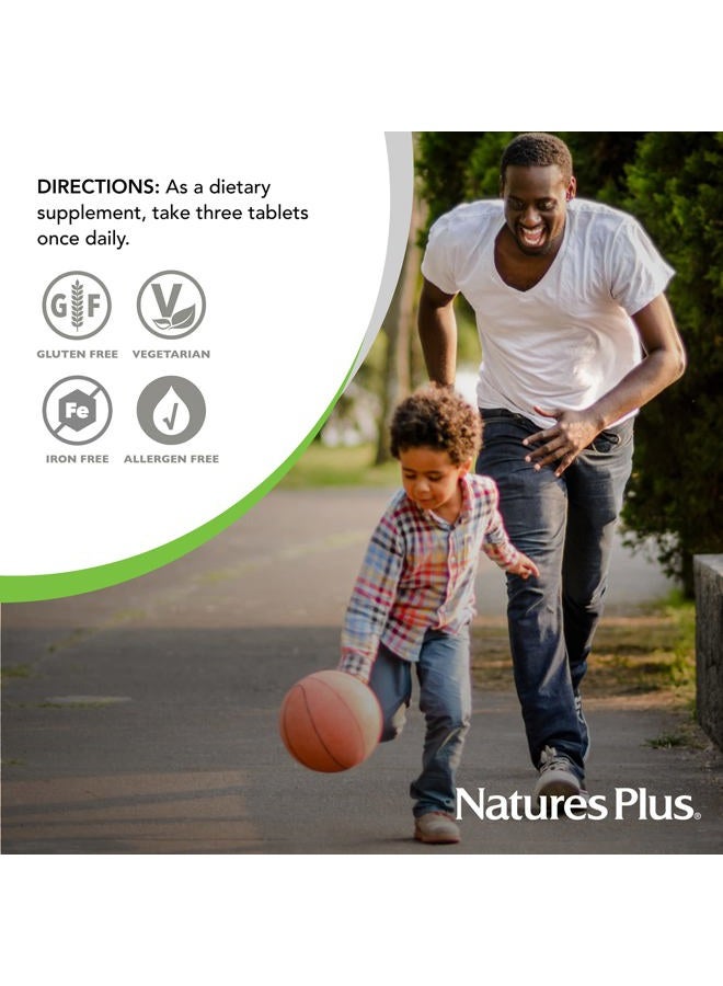 Nature's Plus ناتشرز بلس مصدر الحياة بدون حديد - 180 قرص، عبوة من 2 - مكمل متعدد الفيتامينات والمعادن - يدعم الطاقة الطبيعية والرفاهية العامة - خالي من الغلوتين، نباتي - 120 حصة إجمالية - Image 5