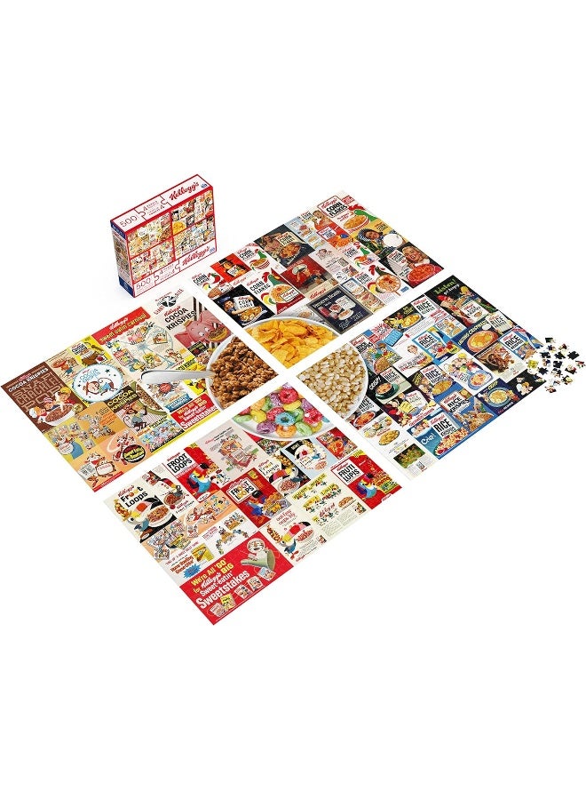 Spin Master Games Kellogg’s, 4 Puzzle Multipack, 500 Pieces Combine to Form Mega Puzzle: Cocoa Krispies, Corn Flakes, Fruit Loops, Rice Krispies, for Kids and Adults - Image 3