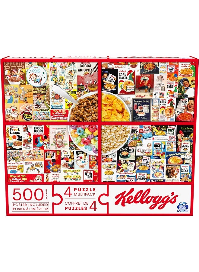 Spin Master Games Kellogg’s, 4 Puzzle Multipack, 500 Pieces Combine to Form Mega Puzzle: Cocoa Krispies, Corn Flakes, Fruit Loops, Rice Krispies, for Kids and Adults - Image 5