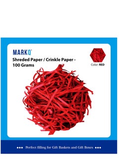 MARKQ Crinkle Cut Shredded Paper Filler for Gift Wrapping Hamper/Basket Filling, Packing Supplies (Red)  - Image 2