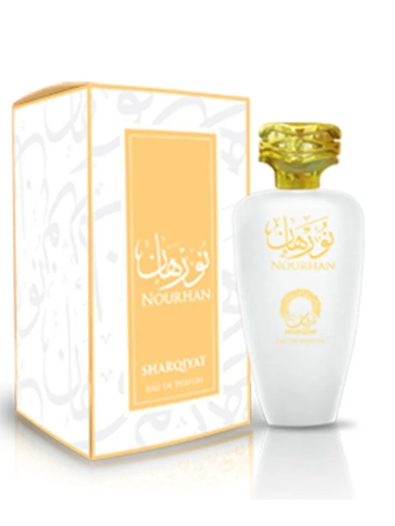 SHARQIYAT NOURHAN Eau de Parfum for Women, 100ml, Chypre Fruity Fragrance with Peach, Lychee, Orange, Bergamot & Lemon by SHARQIYAT