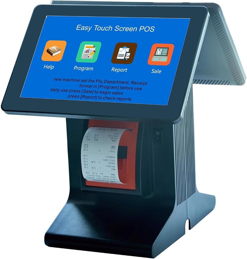 ROOUIO Cash Register, Catering Cash Register, Supermarket Milk Tea 10.1 Inch Printing Touch Screen Cash Register Cash Register Ordering Machine - Image 1