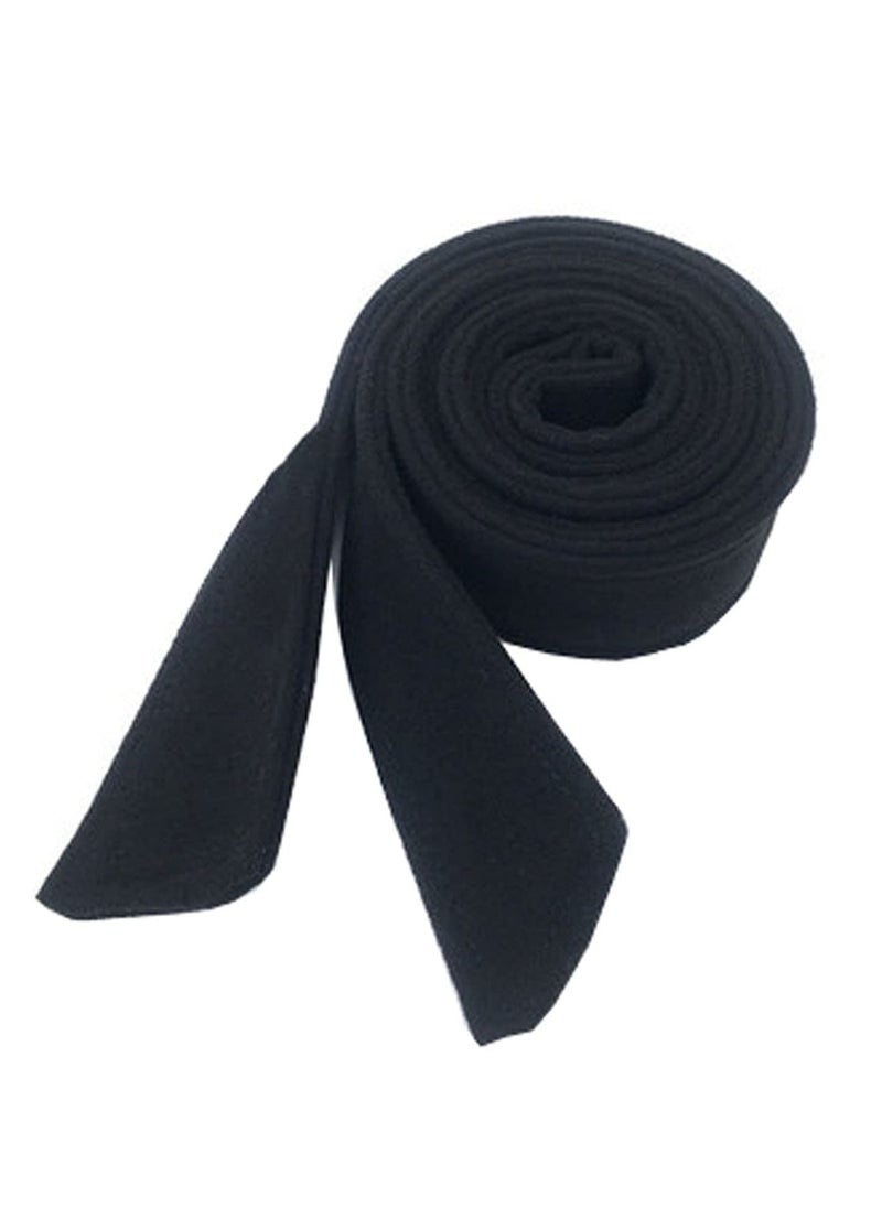 Daytoyz - Double-Sided Coat Belt Decorative Wide Clothes Belt Bow Tie Belt Black - Image 1
