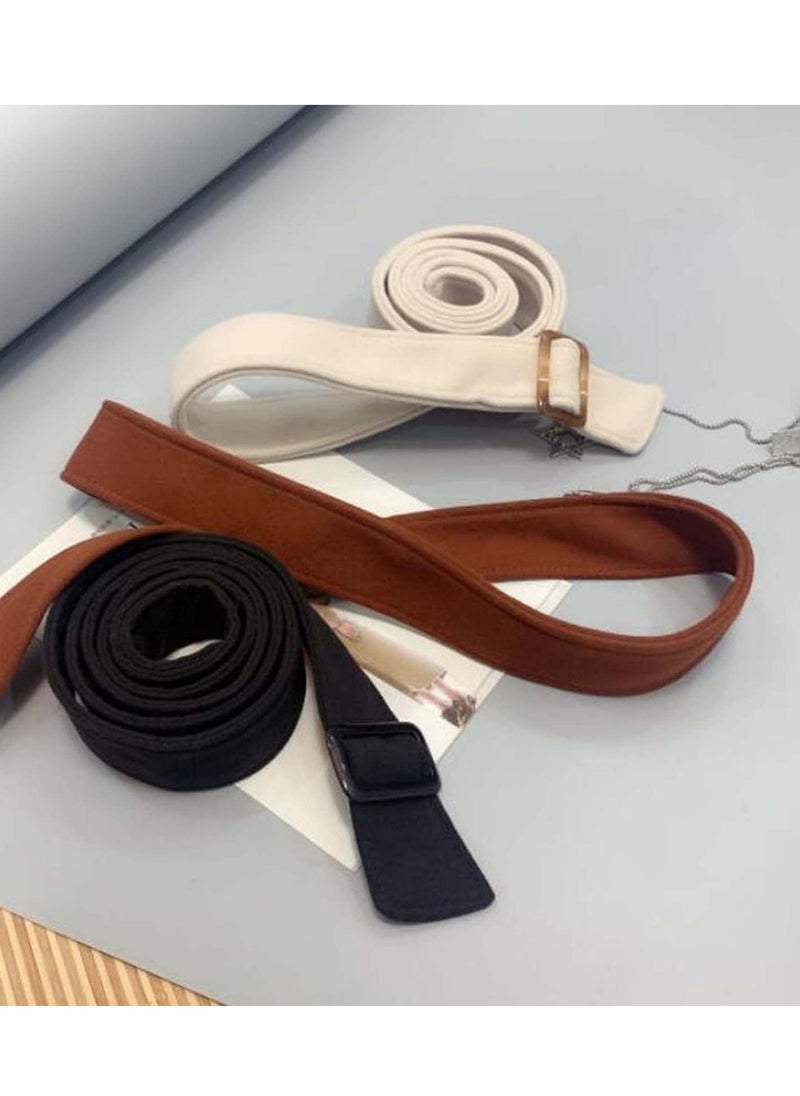 Daytoyz - Double-Sided Coat Belt Decorative Wide Clothes Belt Bow Tie Belt Black - Image 1