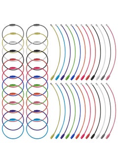 Oubaka 48Pcs Stainless Steel Wire Key Rings 6 Inch Cable Wire Key Chain 1.5Mm Colored Coated Keychains Cable Luggage Tag Cable Loops Connecter For Keyrings, Luggage Tags, Id Tag Keepers(12 Colors)  - Image 1