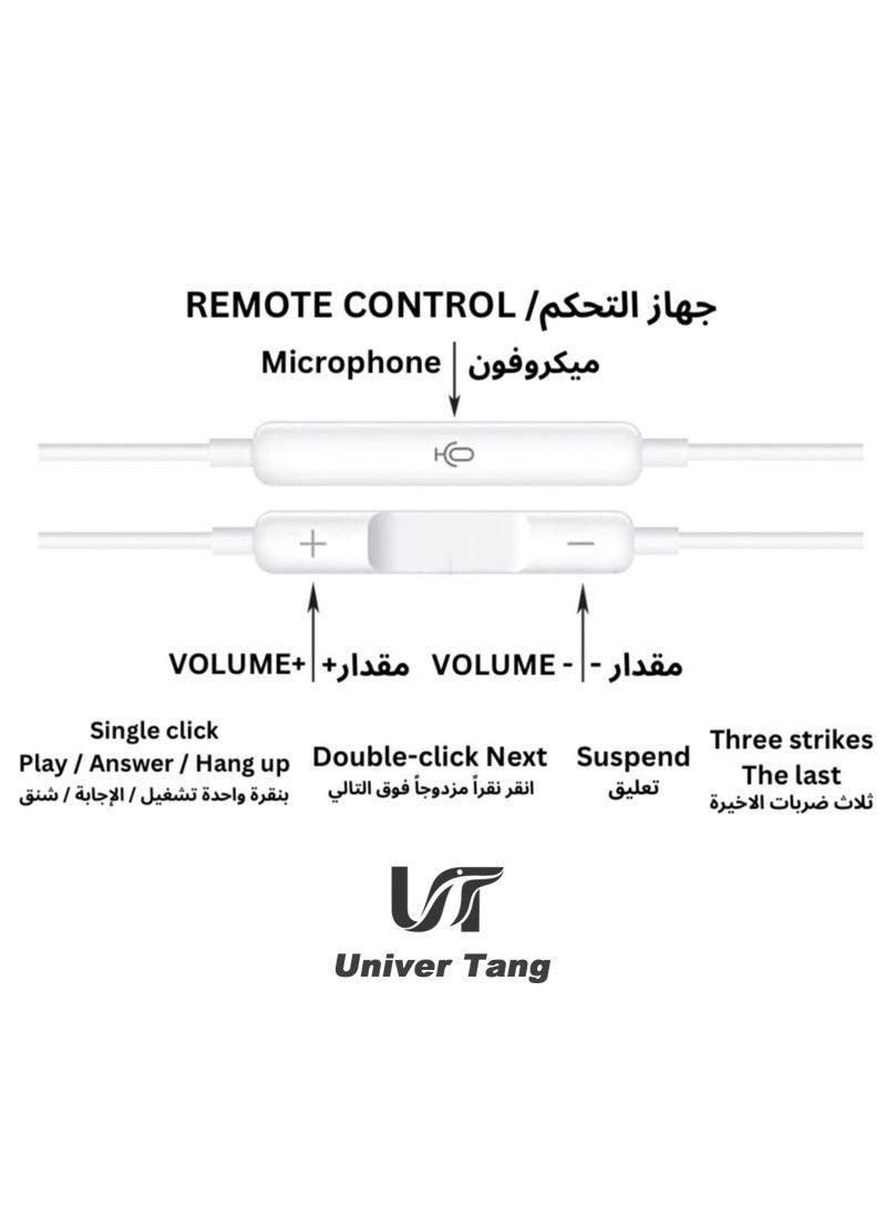 Univer Tang Wired Earphones for iPhone Lightning Headphones MFi Certified with Microphone & Volume Control Compatible with iPhone 14 13 12 11 XR XS X 8 7 SE iPad – White - Image 5
