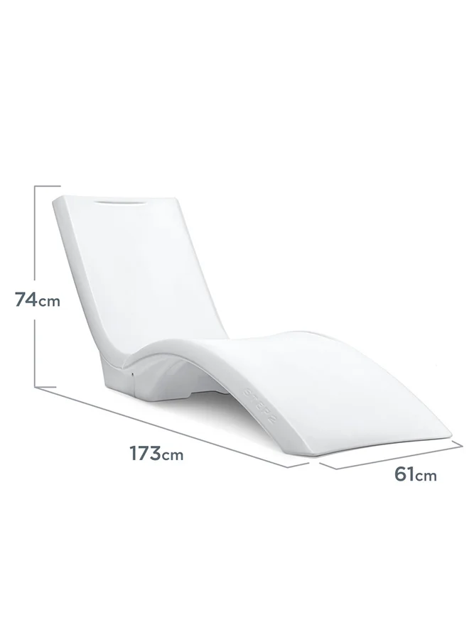 ستيب2 Vero Pool Lounger – White – Sleek and Durable for Outdoor– Use In Pool Tanning Ledge, Sun Shelf, Baja Shelf or Outside on the Pool Deck