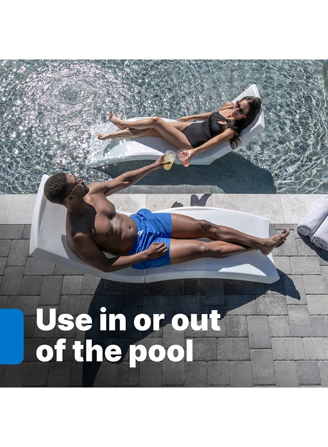 ستيب2 Vero Pool Lounger – White – Sleek and Durable for Outdoor– Use In Pool Tanning Ledge, Sun Shelf, Baja Shelf or Outside on the Pool Deck