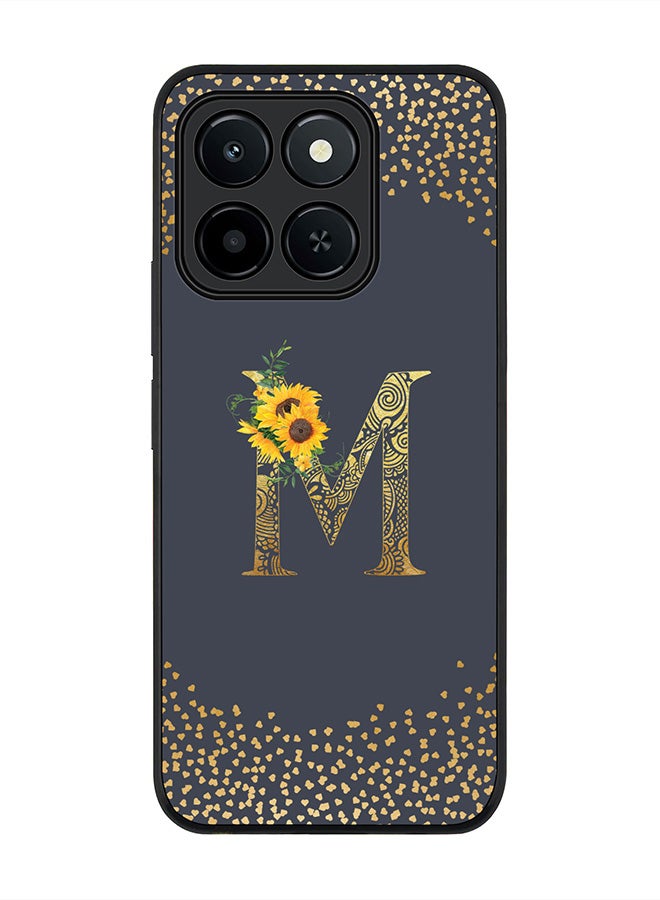 Stylizedd For Honor X6c Case,Slim fit Camera Protection, Shockproof Thin Phone cover  - Custom Floral Monogram - M  (Grey )