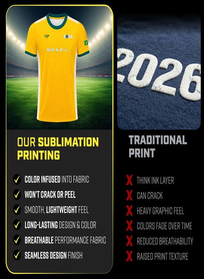 3N2 Brazil Fan Shirt – Breathable Lightweight Soccer Supporter Tee for Game Day, Training & Casual Wear (Unisex) - Medium - Image 5