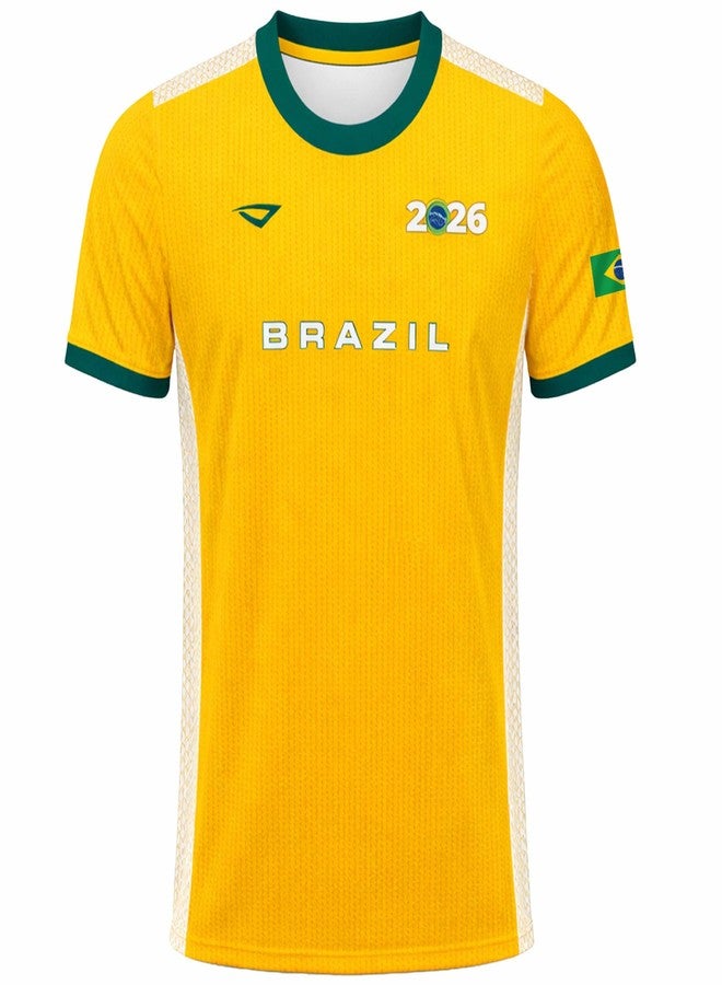 3N2 Brazil Fan Shirt – Breathable Lightweight Soccer Supporter Tee for Game Day, Training & Casual Wear (Unisex) - Medium - Image 1