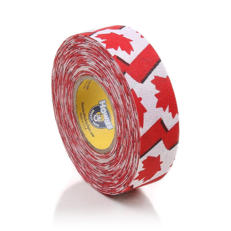Howies Hockey - Canadian Flag Hockey Tape 1 Pack - Cloth Stick Tape - Strong, Long-Lasting Adhesive for Stick Blade, Lacrosse, Baseball - 1 Inch x 20 Yards - Professional Quality - Image 1