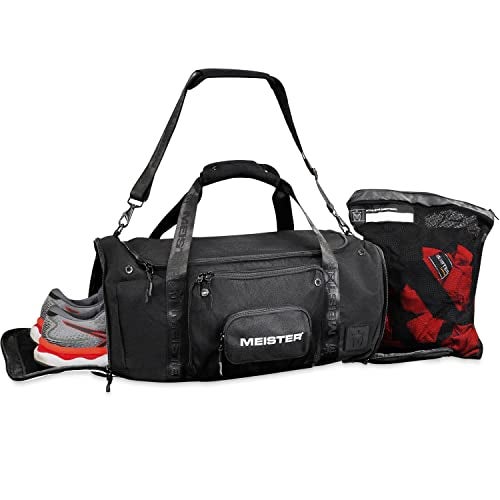 Meister Brawler Gym Bag for Fighters wZipOut WrapHamper Wash Bag Shoe Locker Black 22 x 10 x 11 40L Capacity Duffel Bag - Image 3