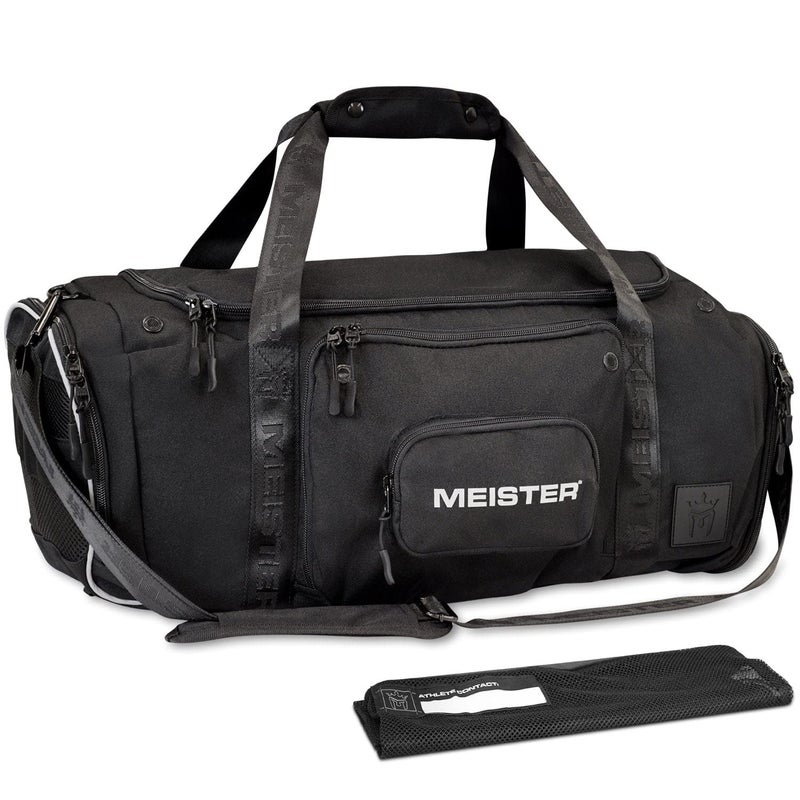 Meister Brawler Gym Bag for Fighters wZipOut WrapHamper Wash Bag Shoe Locker Black 22 x 10 x 11 40L Capacity Duffel Bag - Image 2