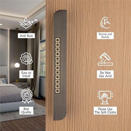 COMPASS 12" Brass Main Door Handle | Door Handles for Main Door | Pull Handles for All The Doors of House | Office | Hotels | PH-214 (Pack of 1, Antique Finish) - Image 4