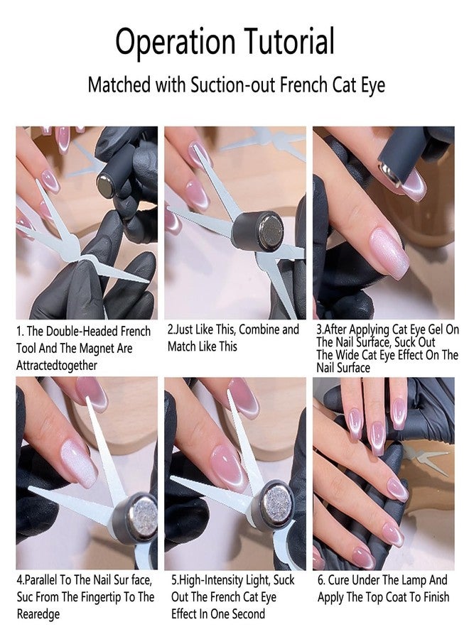THR3E STROKES Double-head Cat Eye Nail Magnet, 2 in 1 Strong Magnetic Tool for French Effect, Perfect for DIY or Nail Salon - Image 3