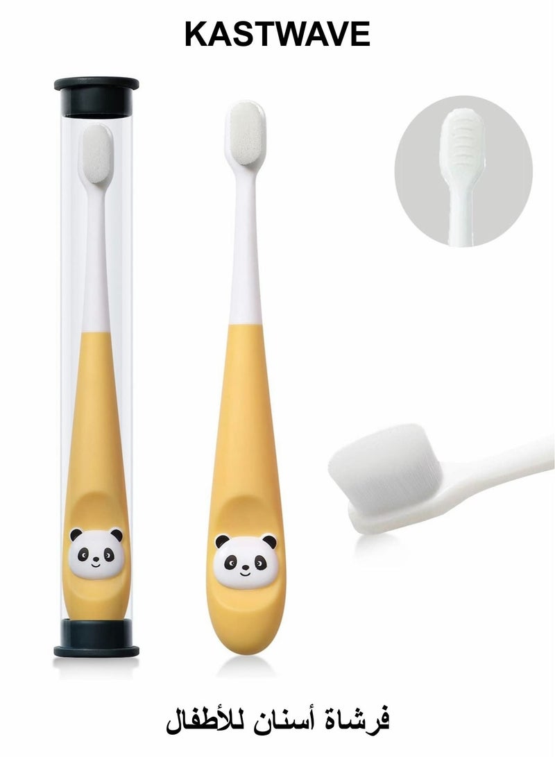 KASTWAVE Toothbrush for Kids, Extra Soft Nano Toothbrush for Toddlers and Children BPA Free Kids Toothbrush with Protective Case for Toddler for 1-3 Years Old - Image 1