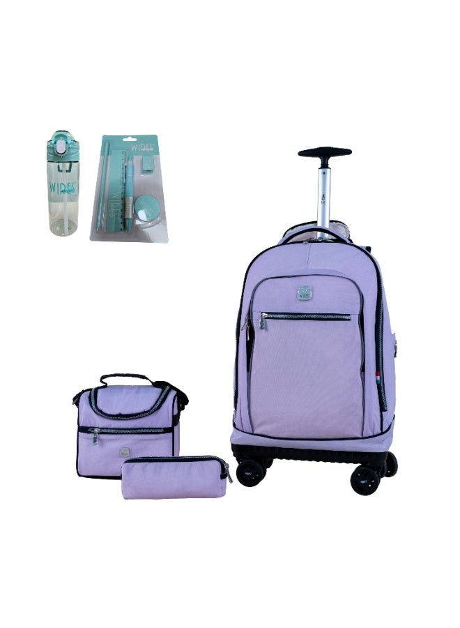 Wires WIRES 4 Wheels printed trolley 19" with lunch bag and pencil case  - Image 1