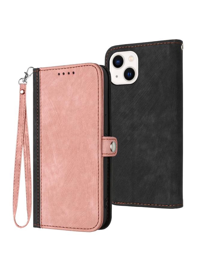 S-TOP Case For iPhone 14 Side Buckle Double Fold Hand Strap Leather Phone Case - Image 1