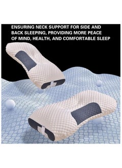 Somerfield Memory Foam Pillow for Neck Pain, Soft and Non Collapsing Core Protects The Cervical Spine and Helps Sleep, Ergonomic Cervical Pillow, Orthopedic Contour (Standard 29.1x18.9x1.57in) Number of Pieces 01  - Image 5
