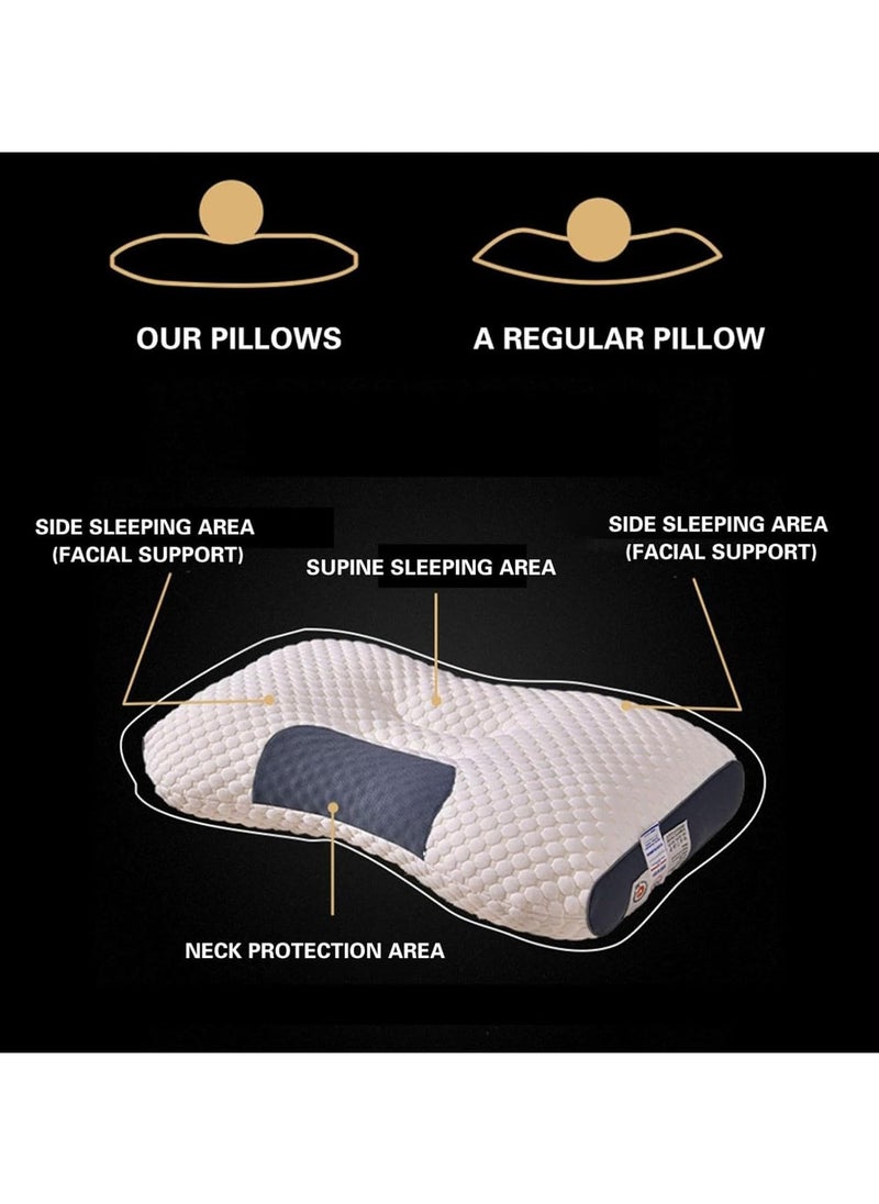 Somerfield - Memory Foam Pillow for Neck Pain, Soft and Non Collapsing Core Protects The Cervical Spine and Helps Sleep, Ergonomic Cervical Pillow, Orthopedic Contour (Standard 29.1x18.9x1.57in) Number of Pieces 01 - Image 1