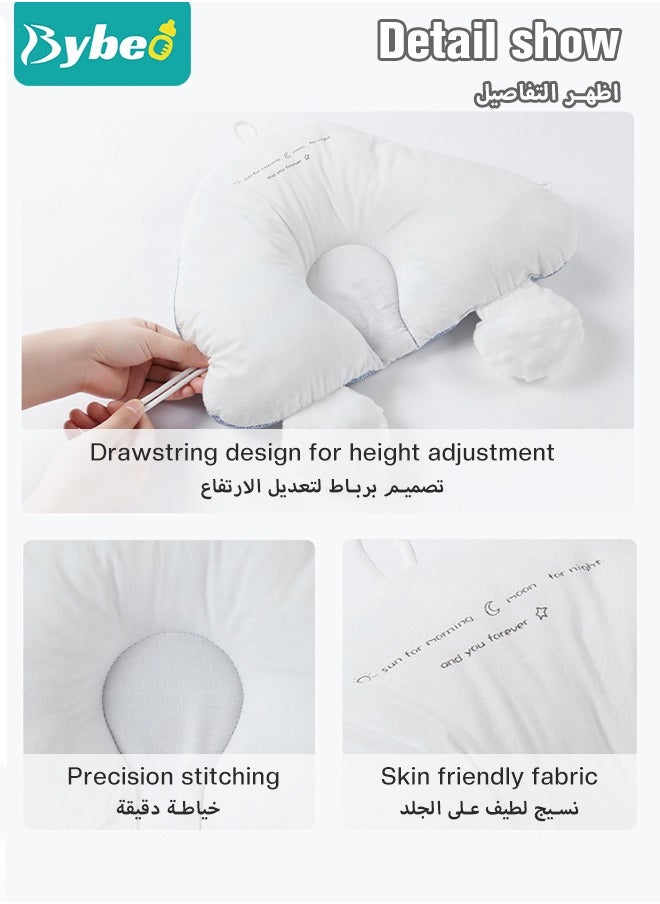 Bybeo - Baby Nursery Sleeping Pillow For Newborn, Baby Shaping Pillow With 2 Anti-Startle Sides, Soft Cotton Anti Rollover Pillow for Boys and Girls, Kids Infants Superhigh Quality - Image 1